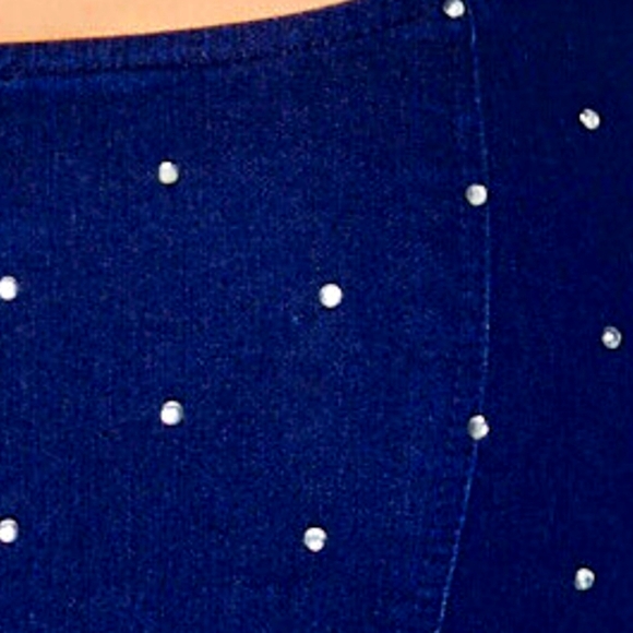 PLUS SIZE RHINESTONE DENIM DRESS - Picture 7 of 7